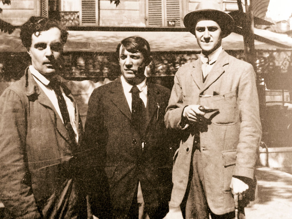 PARIGI, 1916Modigliani, Picasso e André Salmon a la Rotonde