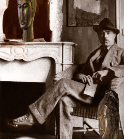 PARIGI, 1915Paul Guillaume nel suo appartamento al numero 16 di Avenue de Villiers. A destra del camino si riconosce la Jeune Ménagère di Modigliani